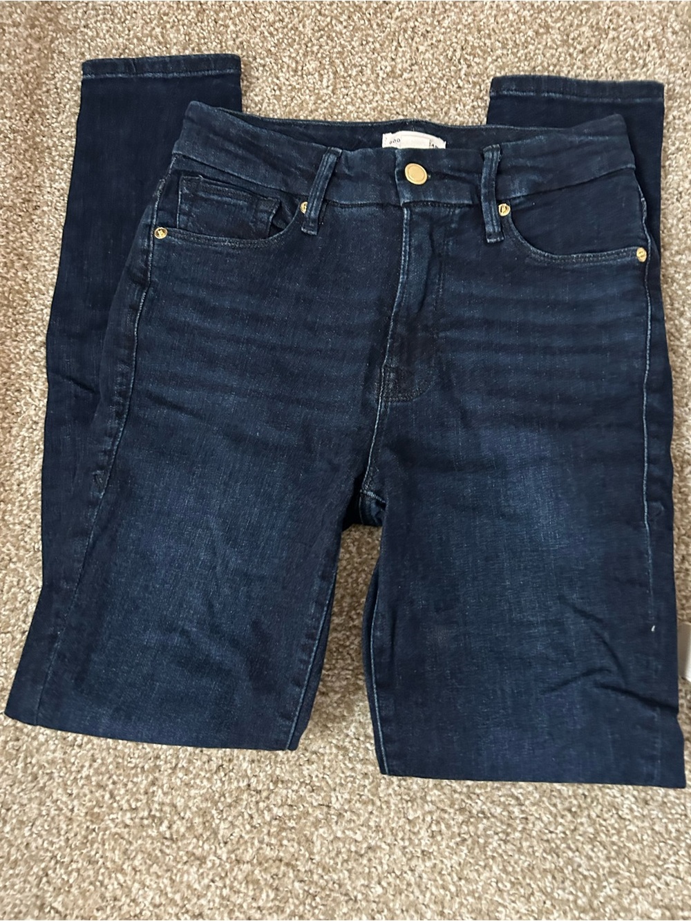 Good American High Rise Skinny Jeans in Dark Wash